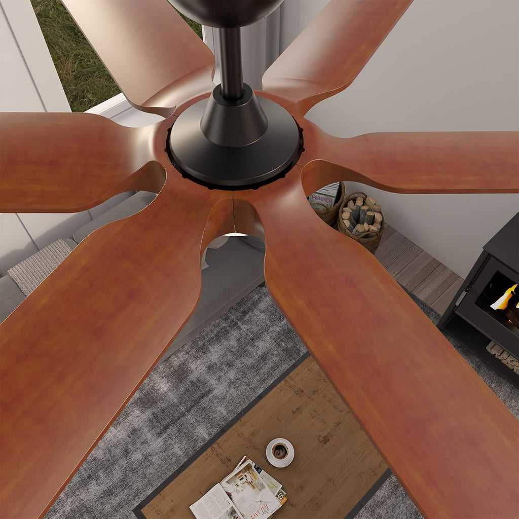 72 Inch Black Ceiling Fans with Lights, Reversible Quiet DC Motor, Modern Wood Ceiling Fan with Light and Remote Control, Energy Efficient Indoor/Outdoor Use, Matte Black