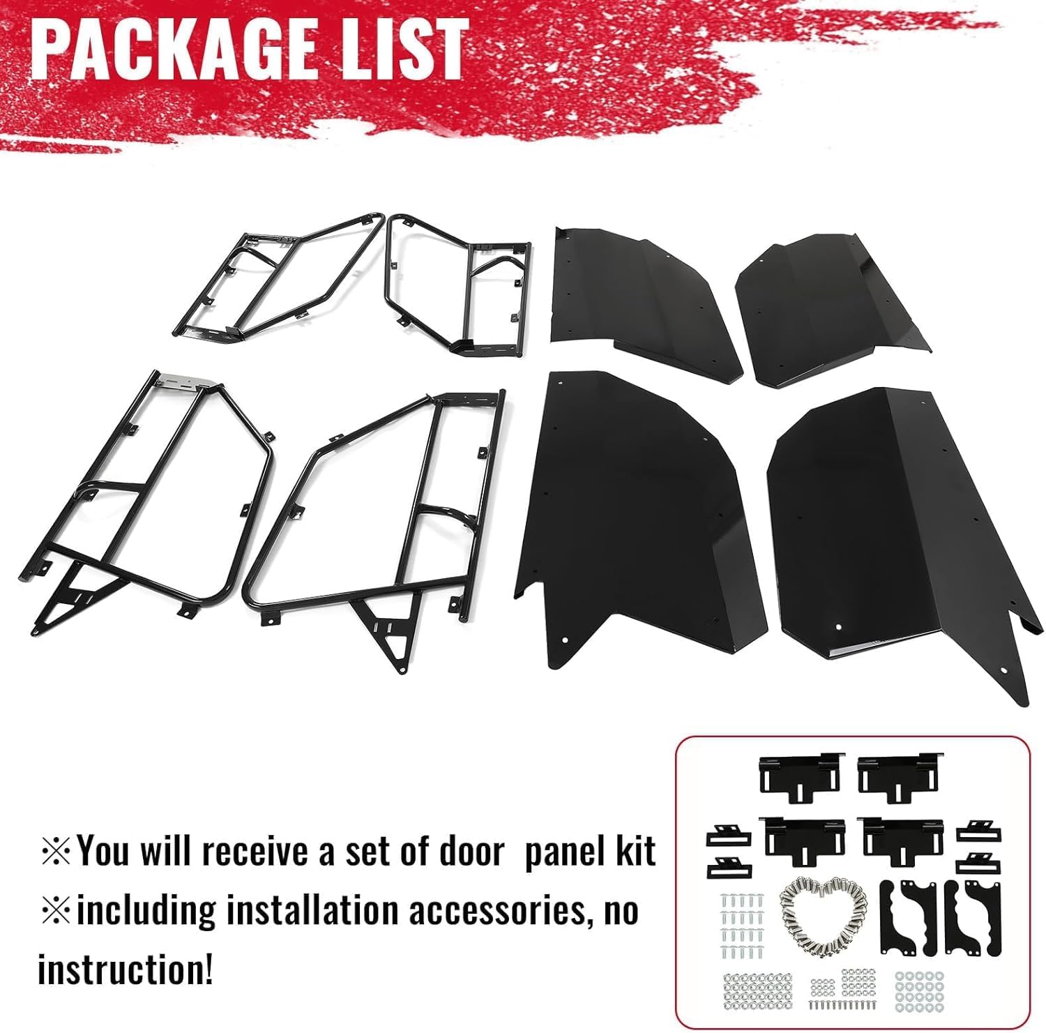HECASA Full Doors Aluminum Compatible with 2017-2021 Can-Am Maverick X3 MAX 4 Left & Right Door Hard Door Panels Inserts Kit Aluminum Suicide Doors W/O Door Latches