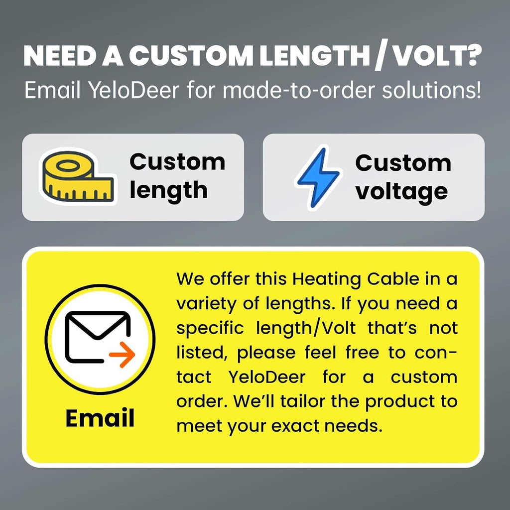 Upgrade In Pipe Heating Cable with Y-Fitting, CSA Certified Self-Regulating Heating Cable Inside Pipe for Easy Installation, 120V 100ft, YeloDeer Freeze Protection for Drinking Water Pipes
