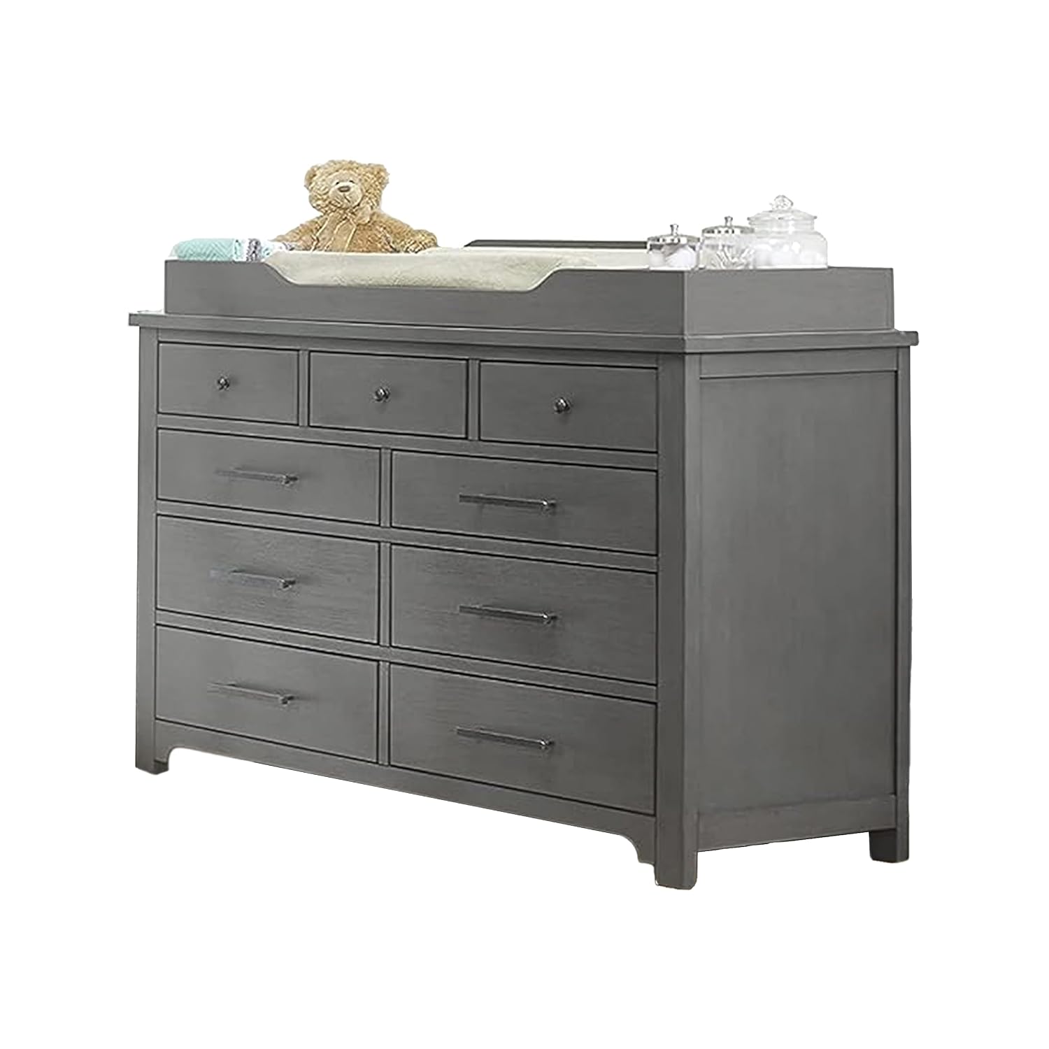 Sorelle Furniture Changing Table Topper for Dresser, Dressing and Diaper Changing Solution for Baby Dresser, Nursery Furniture-Stone Gray