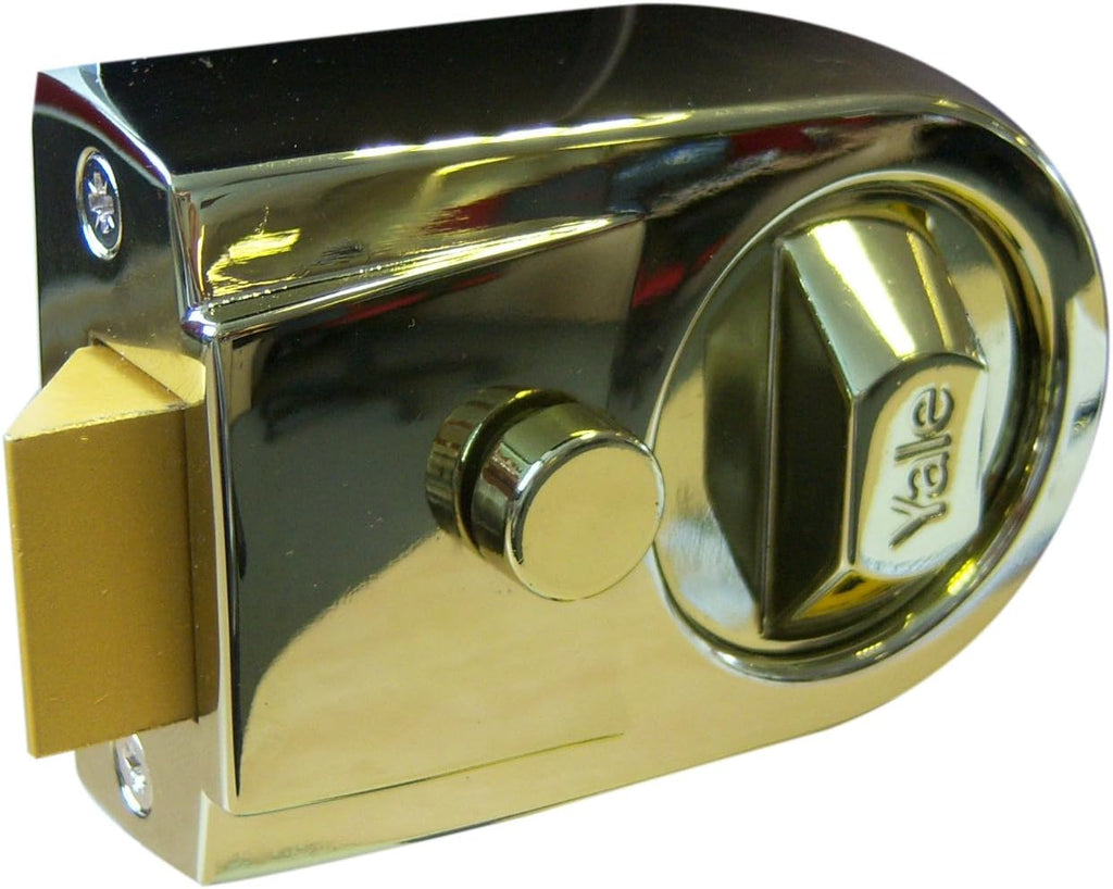 Yale P-Y3-BLX-PB-60 Contemporary Nightlatch, Standard Security, Brass Finish, 60 mm Backset