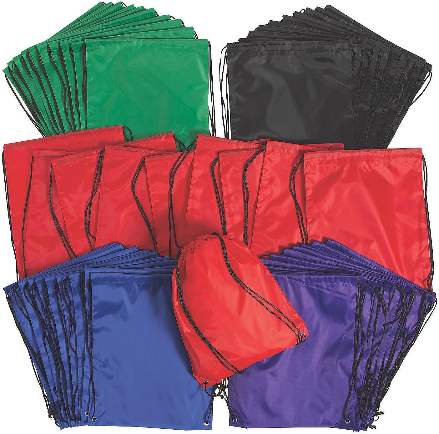 Fun Express 50 PC DRAWSTRING BAG ASSORTMENT - Apparel Accessories - 50 Pieces