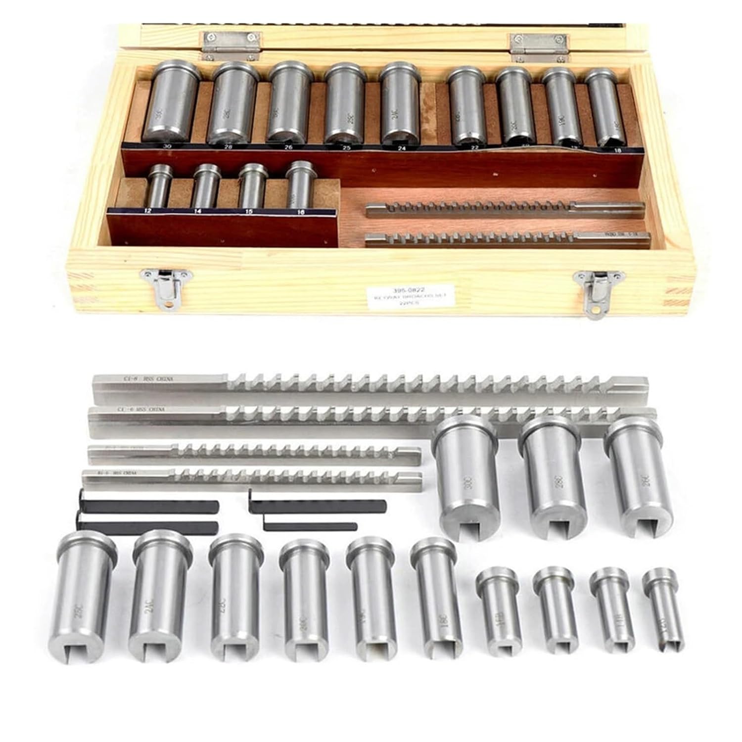 Keyway Broach Kit 22pcs Keyway Broach Set HSS Metric Keyway Cutting Tool for CNC Machine
