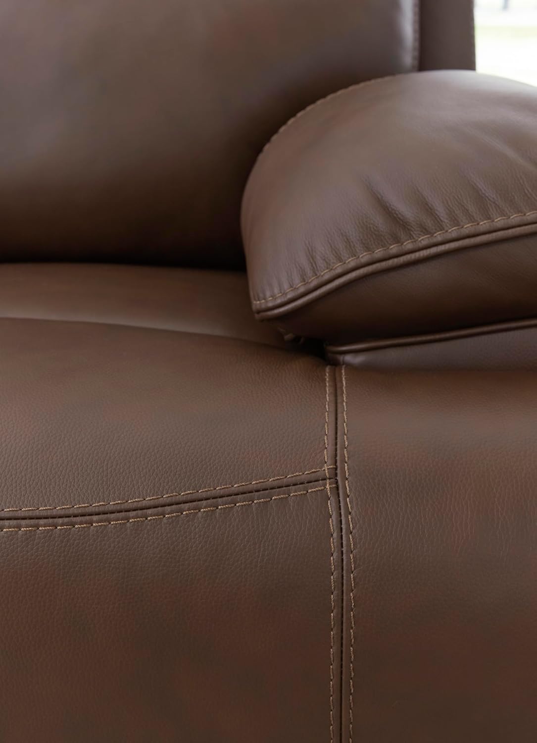 Signature Design by Ashley VonRyan Modern Zero Gravity Leather Match Power Recliner with Adjustable Headrest and USB Ports, Dark Brown