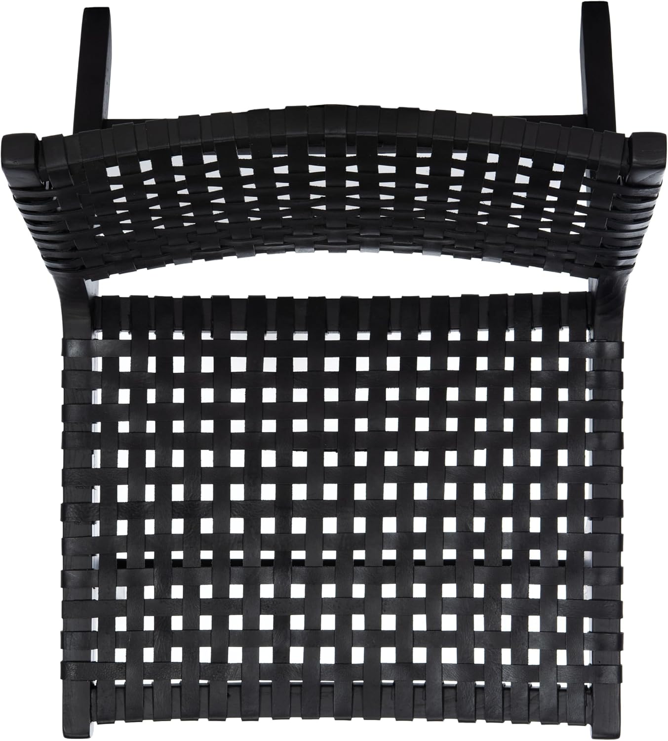 Safavieh Home Luna Black and Black Leather Woven Accent Chair