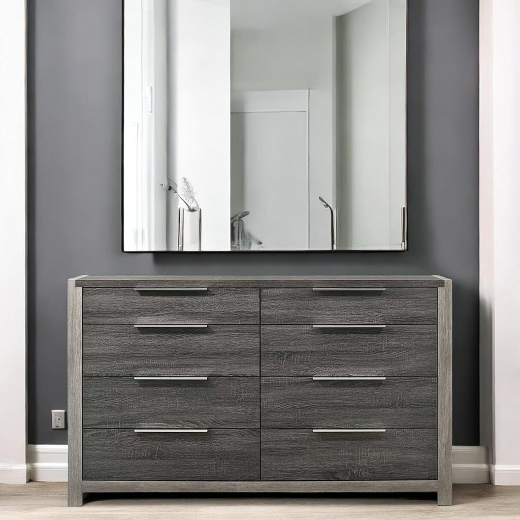 Acme Casimiro Transitional Wood 8-Drawer Rectangular Dresser in Gray