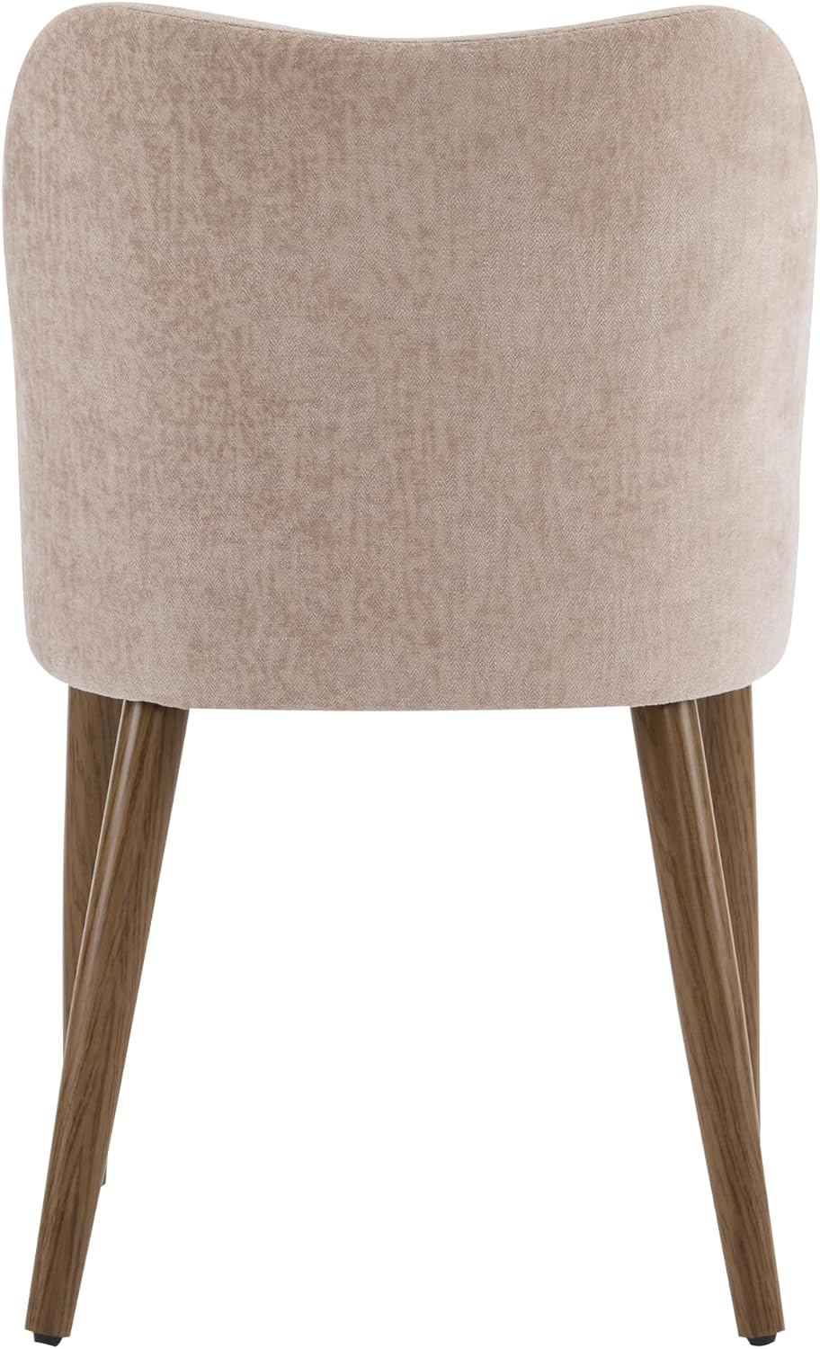Christopher Knight Home Set of 2 Ringo Fabric Upholstered Dining Chairs, Rubberwood Frame, Curved Backrest,Foam-Filled Cushion, Armless Accent Chair/Side Chair, Dining Room/Kitchen, Apricot+Walnut