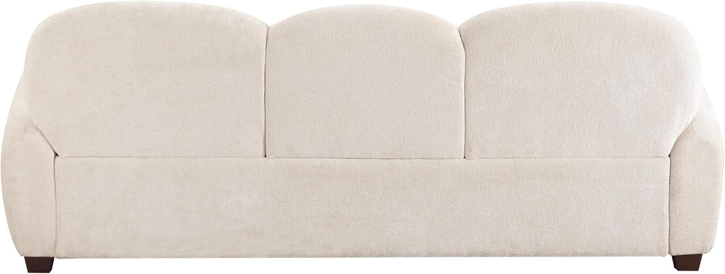 Christopher Knight Home Perla Modern Fabric Upholstered 3 Seater Sofa Couch with Pillow, Wooden Home Sofa Living Room, Comfy Cloud Couch for Bedroom, Apartment, Home Office, Light Beige