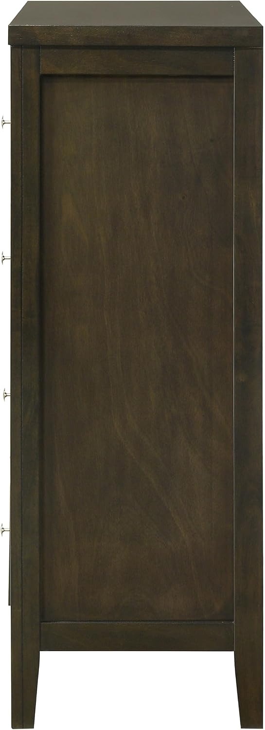 Coaster Home Furnishings - Wilkes - Wood - 4-Drawer Chest with Brushed Nickel Hardware, Center Metal Glides and Tapered Legs - Transitional - Bedroom - Dark Cocoa - 224425