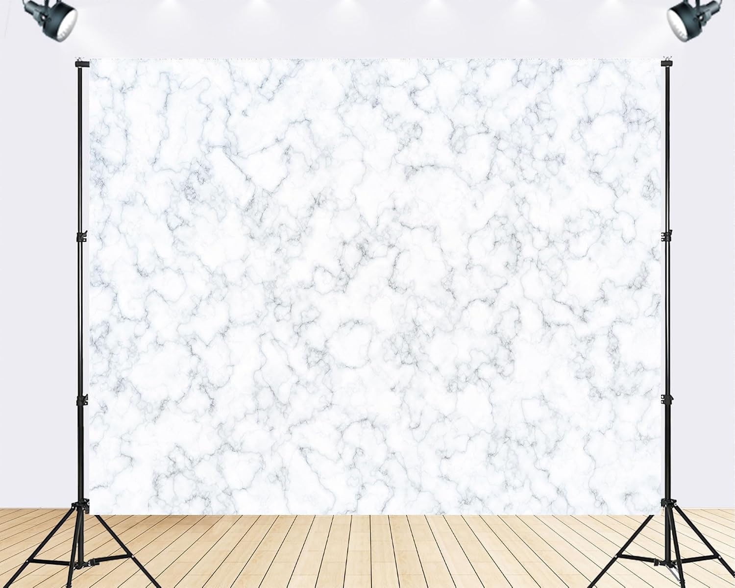 Trykid 20x10ft Classic White Marble Backdrop Smooth Stone Veins Photography Background Studio Portrait Product Party Decoration Tapestry Photo Booth Prop Fabric