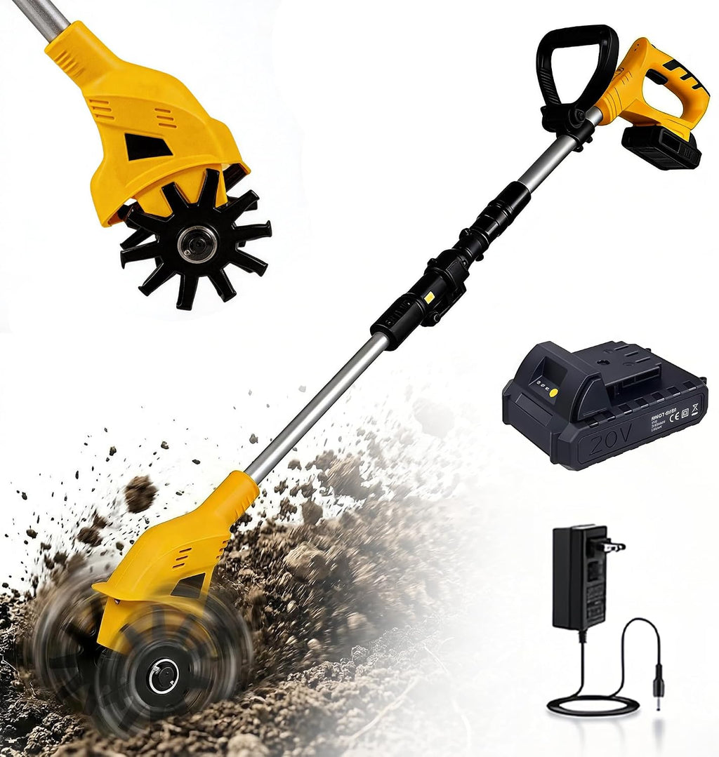 20V Mini Cordless Tiller for Gardening, 6 Lbs Ultra Lightweight Electric Garden Tiller for Women/Seniors, 6.3' Width & 4' Depth, Rototiller for Lawn/Soil Cultivation, Gardening Gifts for Parents