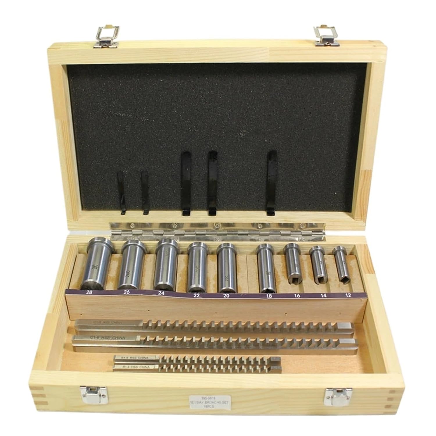 18Pcs HSS Keyway Broach Sets B-4mm, B-5mm, C-6mm, C-8mm Metric Size Broaching Cutting Tools for CNC Lathe Heat Resistance
