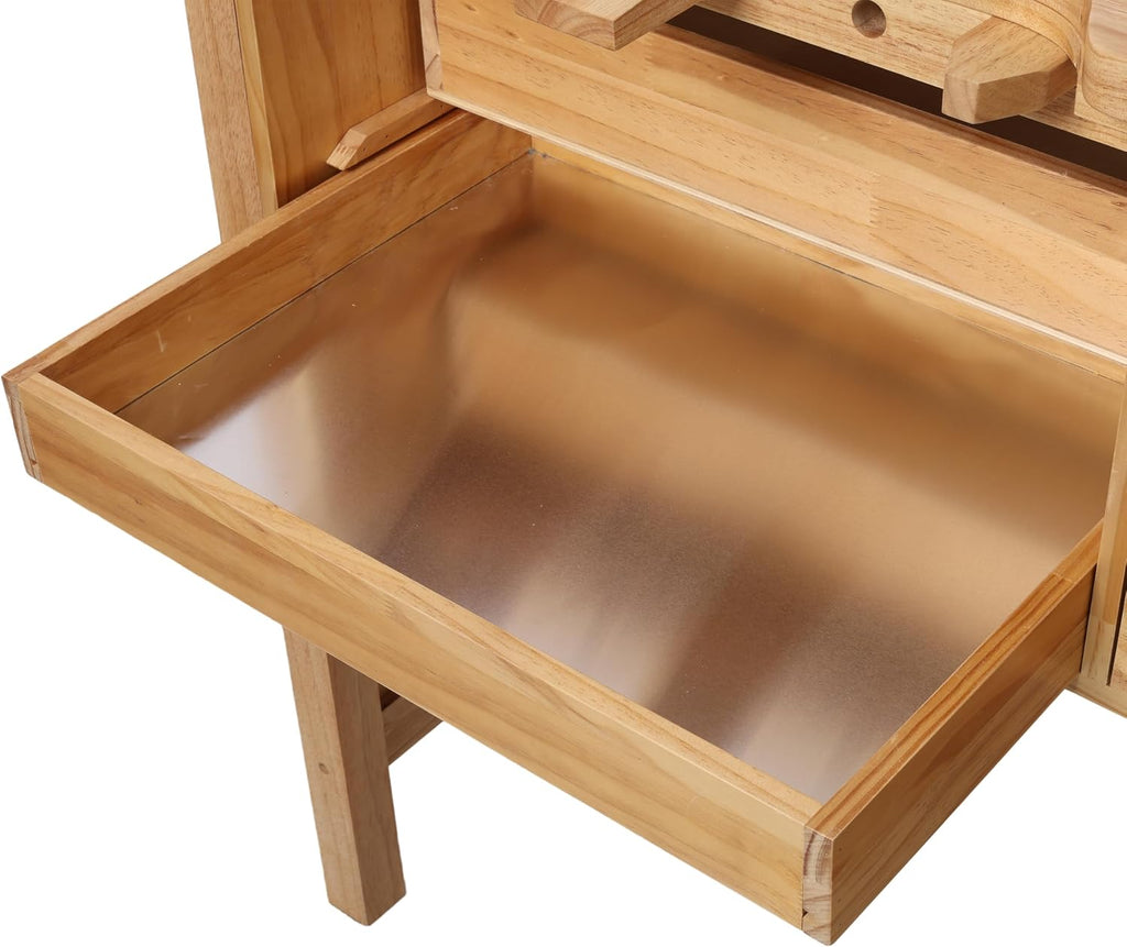 Montary 39-Inch Solid Wood Jewelry Workbench - Heavy Duty Jewelry Bench with Mandrel Tray & Metal Liner Pan & Practical Storage Drawers for Jewelry Making & Repair Station