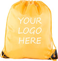 Mato & Hash Custom Bags With Your Logo | 100PK Promotional Drawstring Backpack - 100PK Athletic Gold CE2500