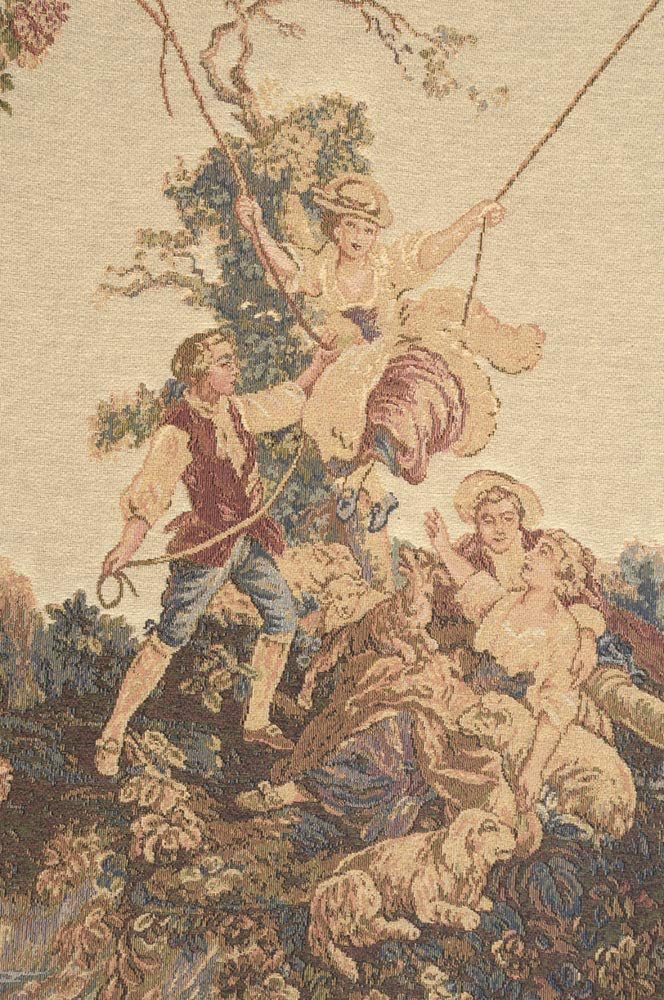 C Charlotte Home Furnishings Inc Romantic Swing European Tapestry Wall Hanging | Viscose Cotton and Polyester Blend Wall Art | 30 in. x 20 in | Home Decor Accents | Inspired by Famous