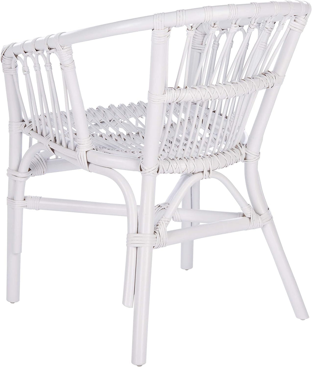 Safavieh Home Adriana Coastal White Rattan (Set of 2) Accent Chair (ACH6505B-SET2)