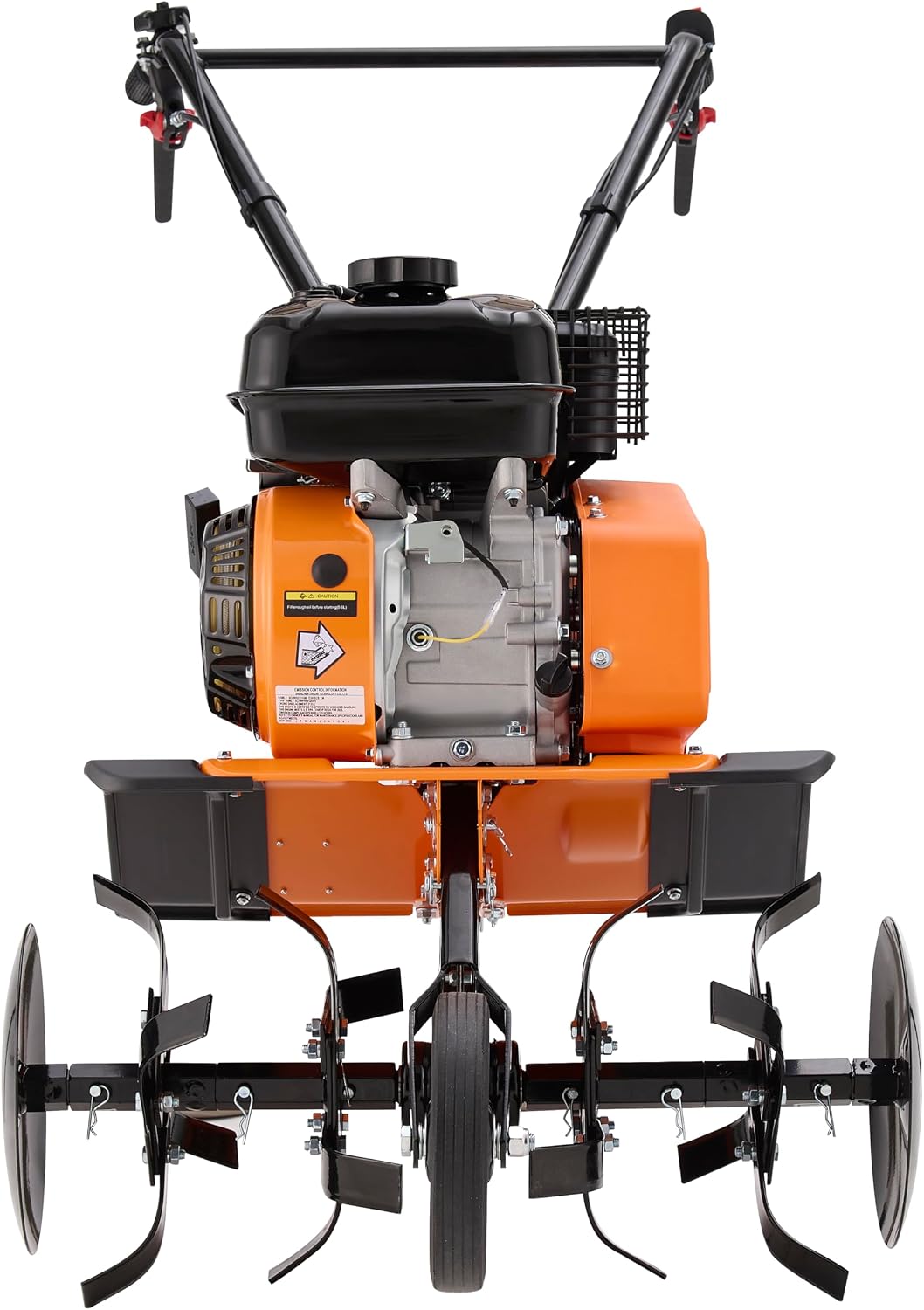 Gas Powered Tiller, 212CC 7HP 4-Stroke Engine, Adjustable 22'' Width, Front Tire Cultivator with Forward/Reverse Gears, 3-Height Adjustment, Durable High-Carbon Steel Blades for Gardening