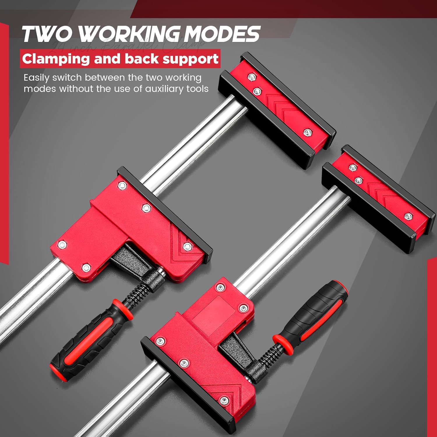 4 Pcs 24 Inch Heavy Duty Parallel Clamps Set for Woodworking Parallel Jaw Bar Clamps Carbon Steel for Woodworker Tools Metalworking DIY Projects, 1000 Lbs Load Limit