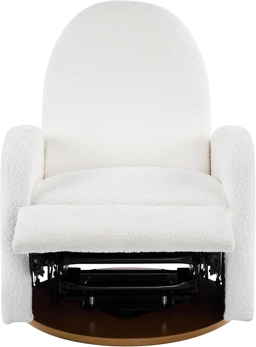 Christopher Knight Home Sidney Boucle Fabric Upholstered 360° Swivel Chair, Push-Back Recliner, Solid Wood Glider Recliner with Rotation, Living Room Lounge Chair, Adjustable Backrest, Milky White
