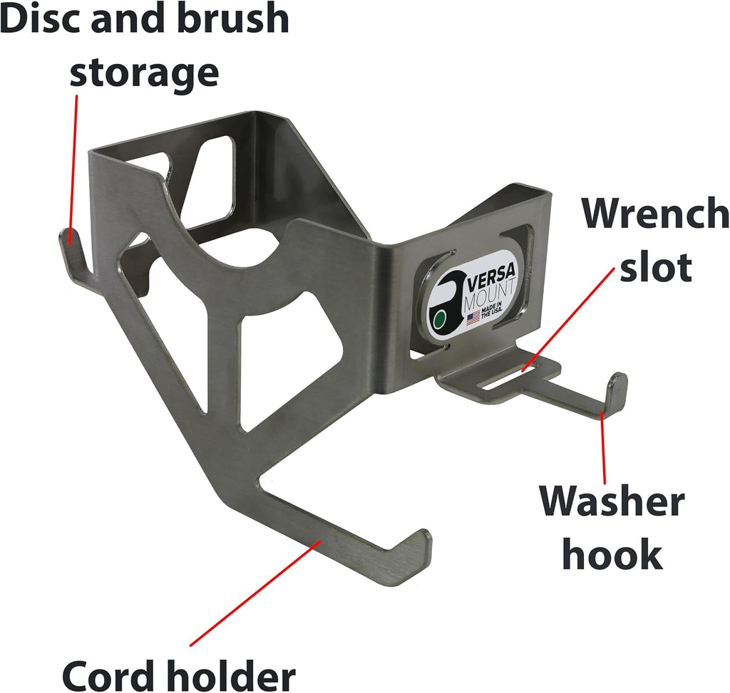 Trick-Tools Versa-Mount Heavy-Duty Vise and Bench Grinder Stand with Accessory Hangers, Made in the USA