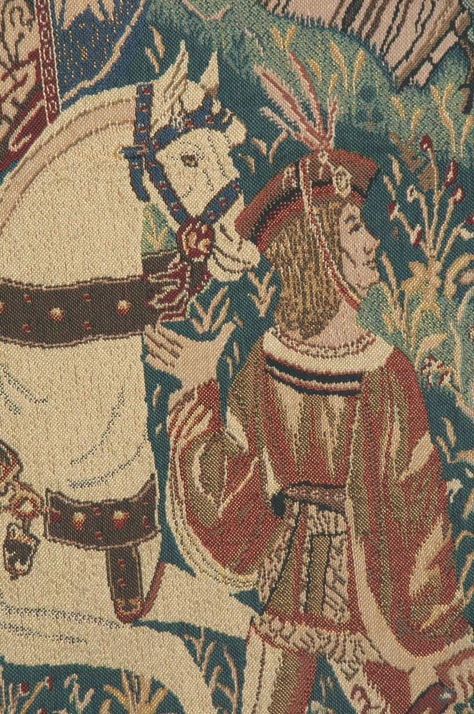C Charlotte Home Furnishings Inc. Falcon Hunt II Belgian Tapestry Wall Hanging | Viscose Cotton and Polyester Blend Wall Art | 33 in. x 43 in | Home Decor Accents