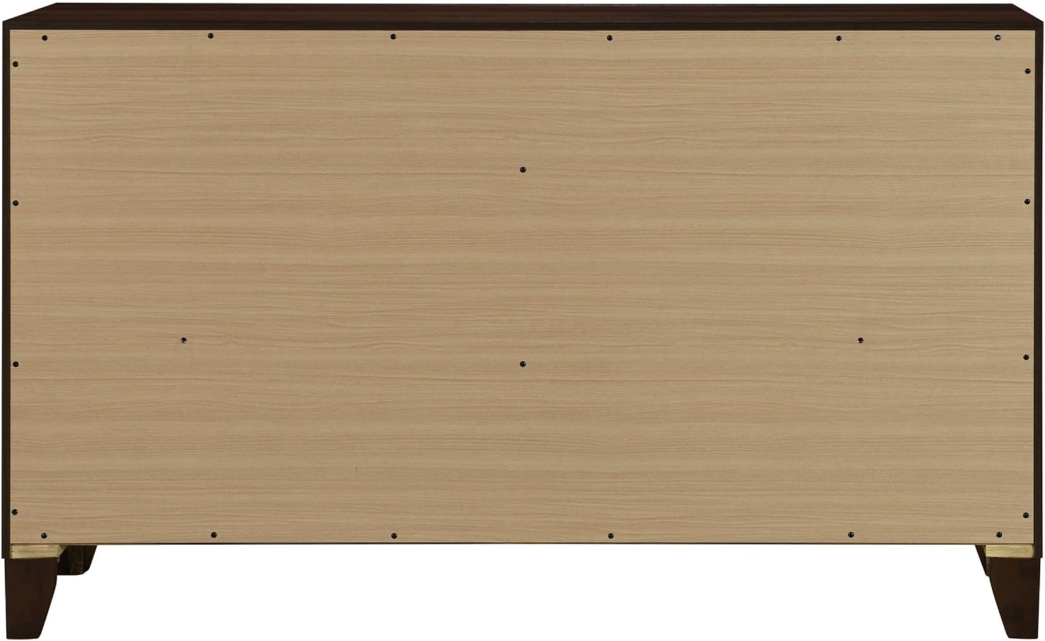 Coaster Home Furnishings - Welsley - Engineered Wood - 6-Drawer Dresser with Gold Round Knobs, Block Legs, Mitered Trim, Transitional Style - Bedroom - Walnut - 223443