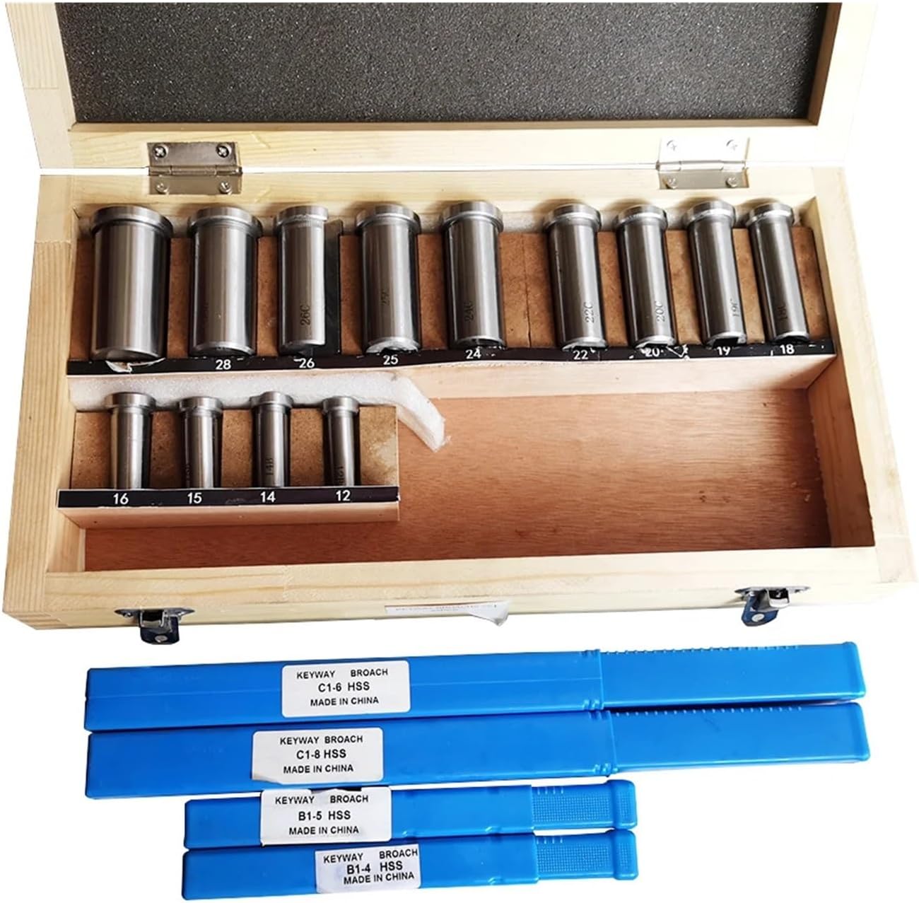 Push Type Keyway broaches Keyway Broach Set Bushing Shim Set Metric Systems 12-30 HSS Keyway Tool