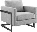 Posse Upholstered Fabric Accent Chair in Black Light Gray