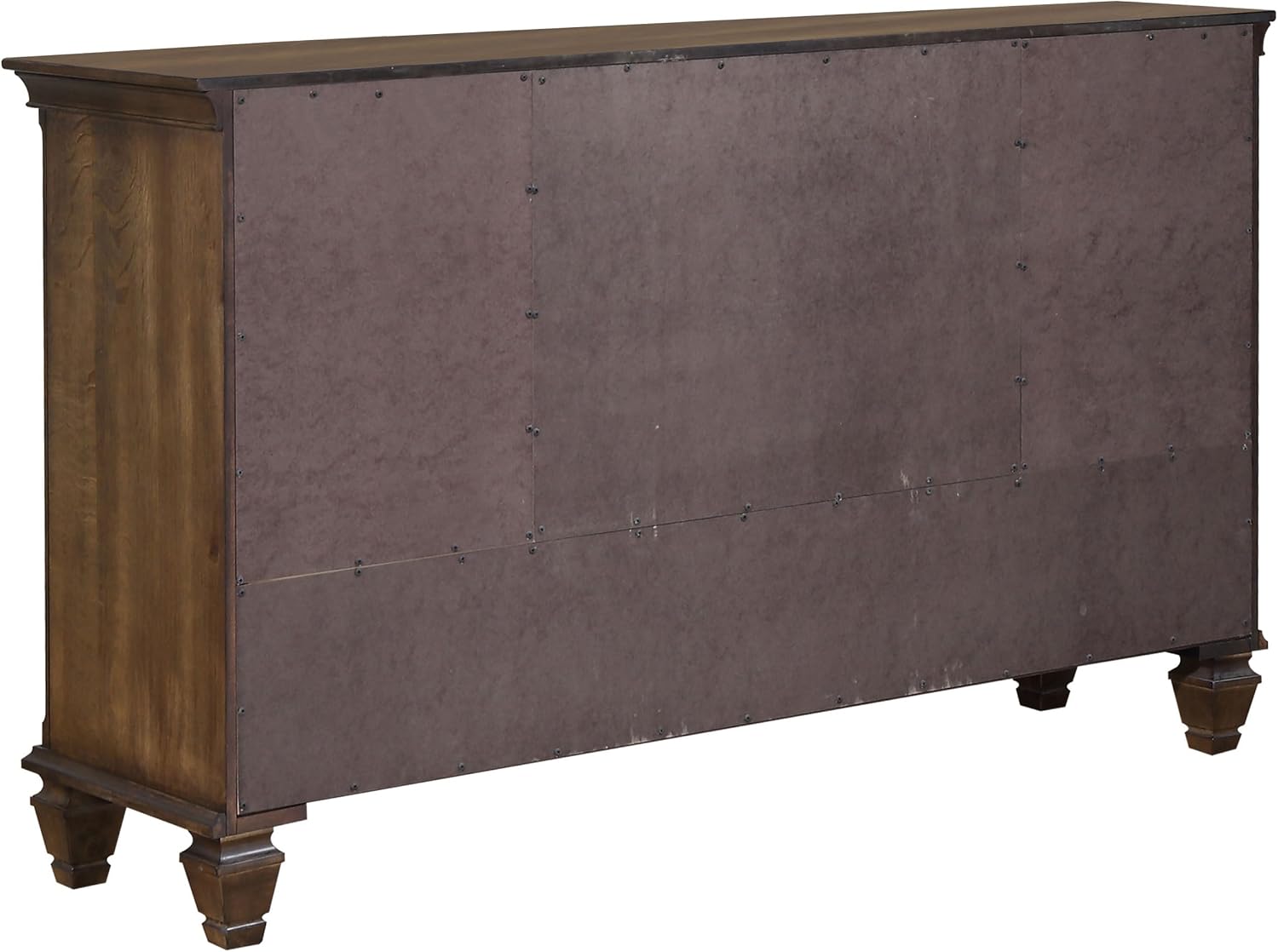 Coaster Home Furnishings Franco Farmhouse 4-Piece Bedroom Set Eastern King Size Panel Bed Frame 57-inch Headboard Burnished Oak 200971KE-S4