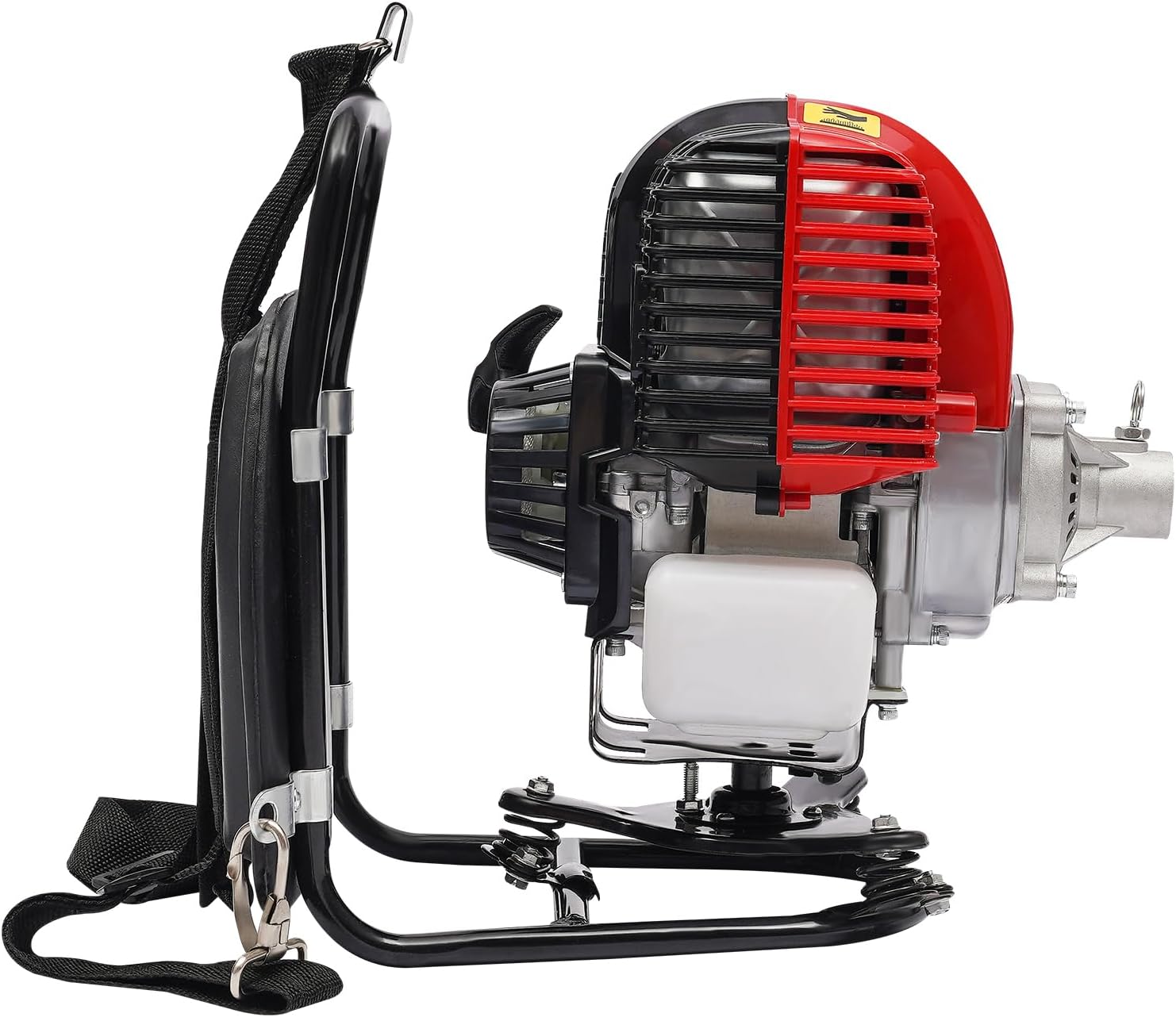 Backpack Cultivator Tiller, 2-in-1 4 Stroke Gasoline Brush Cutter Grass Wacker Weed Lawn Mowerm, Portable Gasoline Air-Cooled Grass Hedge Trimmer Lawn Mower Weed Wacker for Weeding Glass