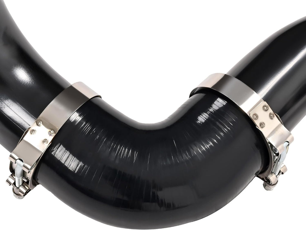 KUAFU 12 PCS 3' Universal Aluminium Turbo Intercooler Piping & Silicone Coupler & Clamp Kit Electrophoresis Black & Silvery