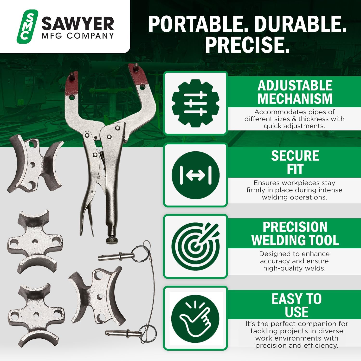 Welders 3rd Hand – Portable Pipe Welding Clamp & Alignment Tool for Butt Welds – Versatile Pipe Fitting Clamp, Welding Pliers, Vise Clamps, Pipefitter Tools – Lightweight Multifunction Tool by Sawyer