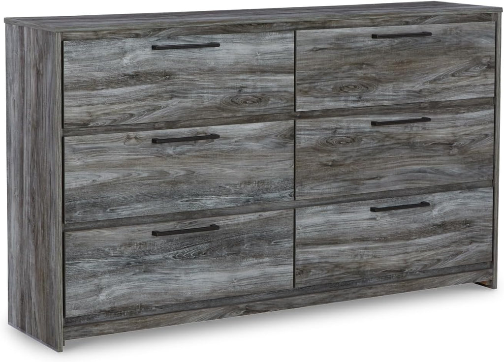 Signature Design by Ashley Baystorm Rustic Coastal 6 Drawer Dresser, Smoky Gray