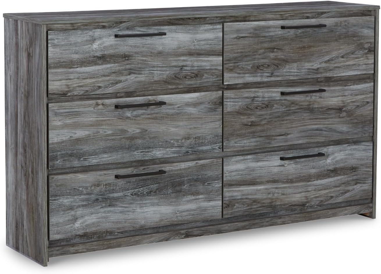 Signature Design by Ashley Baystorm Rustic Coastal 6 Drawer Dresser, Smoky Gray