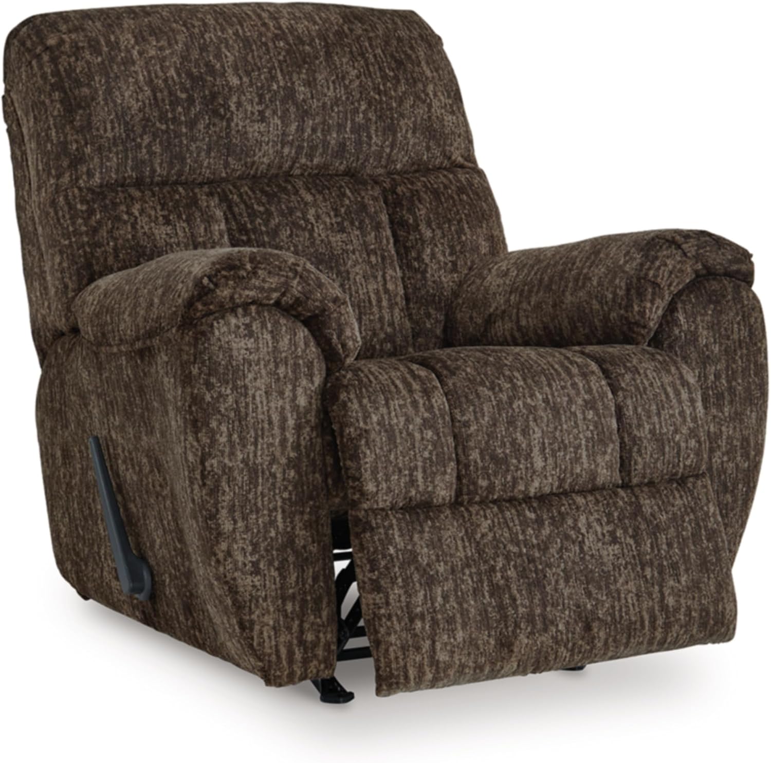 Signature Design by Ashley RiverCam Oversized Recliner Chair, Manual Rocker, Pillow-Top Arms and Polyester Fabric, Ideal for Living Room and Nursery, Chocolate Brown, 38' W