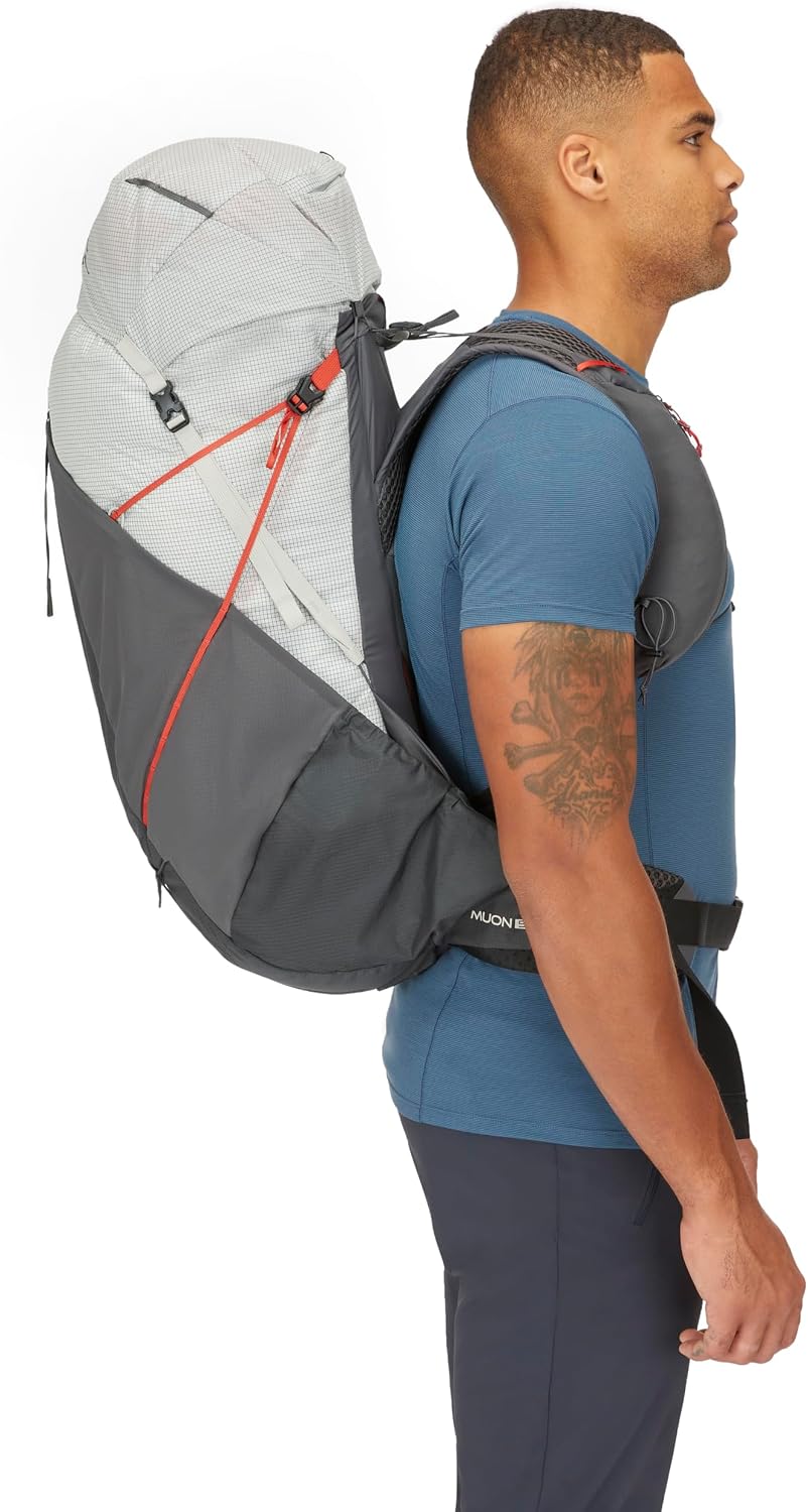 Rab Muon Hiking Pack - Lightweight Durable Backpack for Hiking, Trekking, & Backpacking - Pewter/Graphene - 50-Liter (Back Length - Medium)