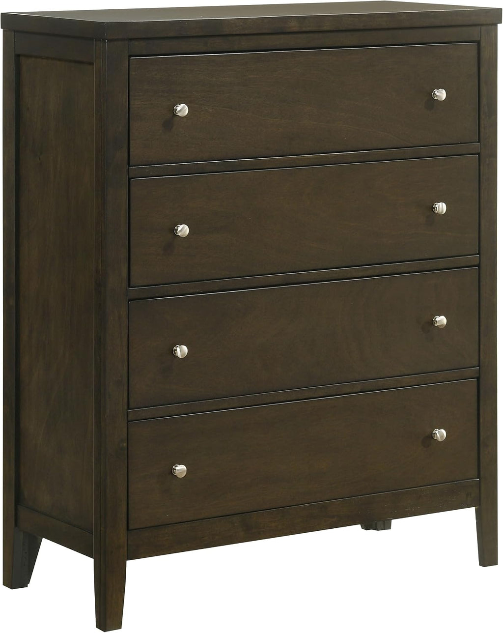Coaster Home Furnishings - Wilkes - Wood - 4-Drawer Chest with Brushed Nickel Hardware, Center Metal Glides and Tapered Legs - Transitional - Bedroom - Dark Cocoa - 224425