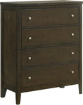 Coaster Home Furnishings - Wilkes - Wood - 4-Drawer Chest with Brushed Nickel Hardware, Center Metal Glides and Tapered Legs - Transitional - Bedroom - Dark Cocoa - 224425
