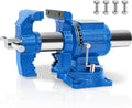5-Inch Heavy Duty Bench Vise Ductile Iron Bench Vise 360° Multi-Purpose Bench Vice with Anvil, Clamp force 4000KG, Blue