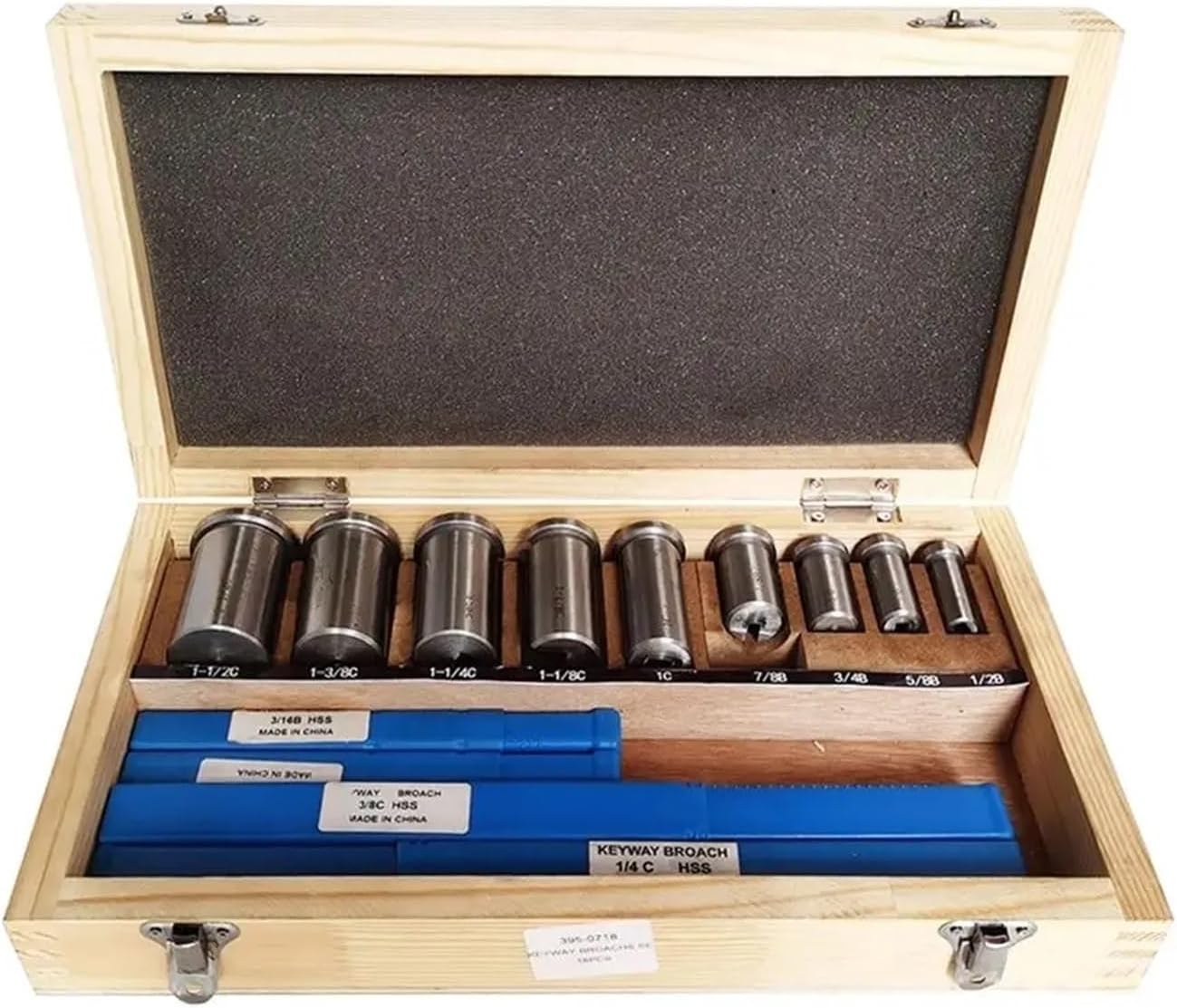 Push Type Keyway broaches 18pcs CNC Keyway Broaches Set Bushing Shim Set 1/2-1-1/2 Broaching Tool Inch Sized High Speed Steel Cutting Tool