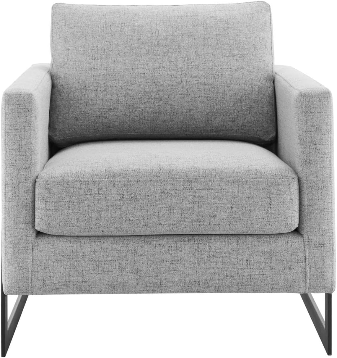 Posse Upholstered Fabric Accent Chair in Black Light Gray