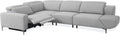 Furniture of America Kirel Modern Sectional Recliner with USB Ports, Adjustable Headrests and Swivel Armrest, Reclining Sofa, L Shape Couch for Living Room, Office, Home Theater, Playroom, Light Grey