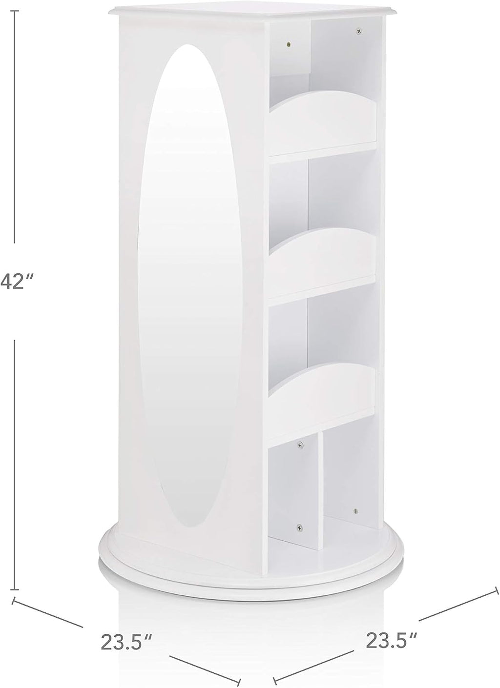 Guidecraft Rotating Dress-Up Storage - White: Kids' Armoire with 2 Mirrors, Cubbies & Hooks for Costumes, Clothes, Shoes and Accessories - Toddlers Pretend Play Station