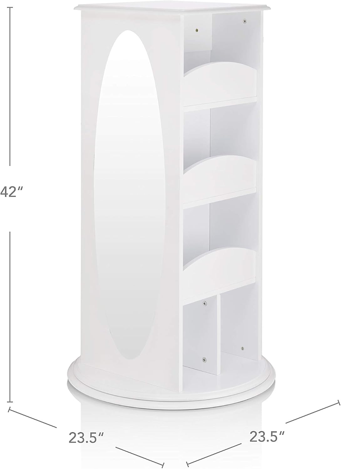 Guidecraft Rotating Dress-Up Storage - White: Kids' Armoire with 2 Mirrors, Cubbies & Hooks for Costumes, Clothes, Shoes and Accessories - Toddlers Pretend Play Station