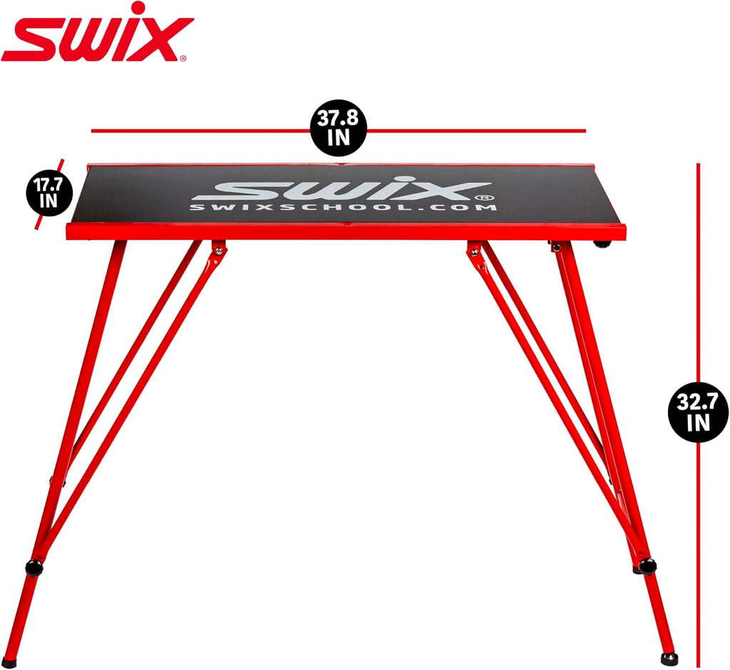 Swix T149-50 Ski Vise with 50mm Wide Jaws | Durable Adjustable Clamps for Waxing and Tuning Alpine & T754 Economy Waxing Table 96cm x 45cm | Durable Compact Wax Table for Skis & Snowboard