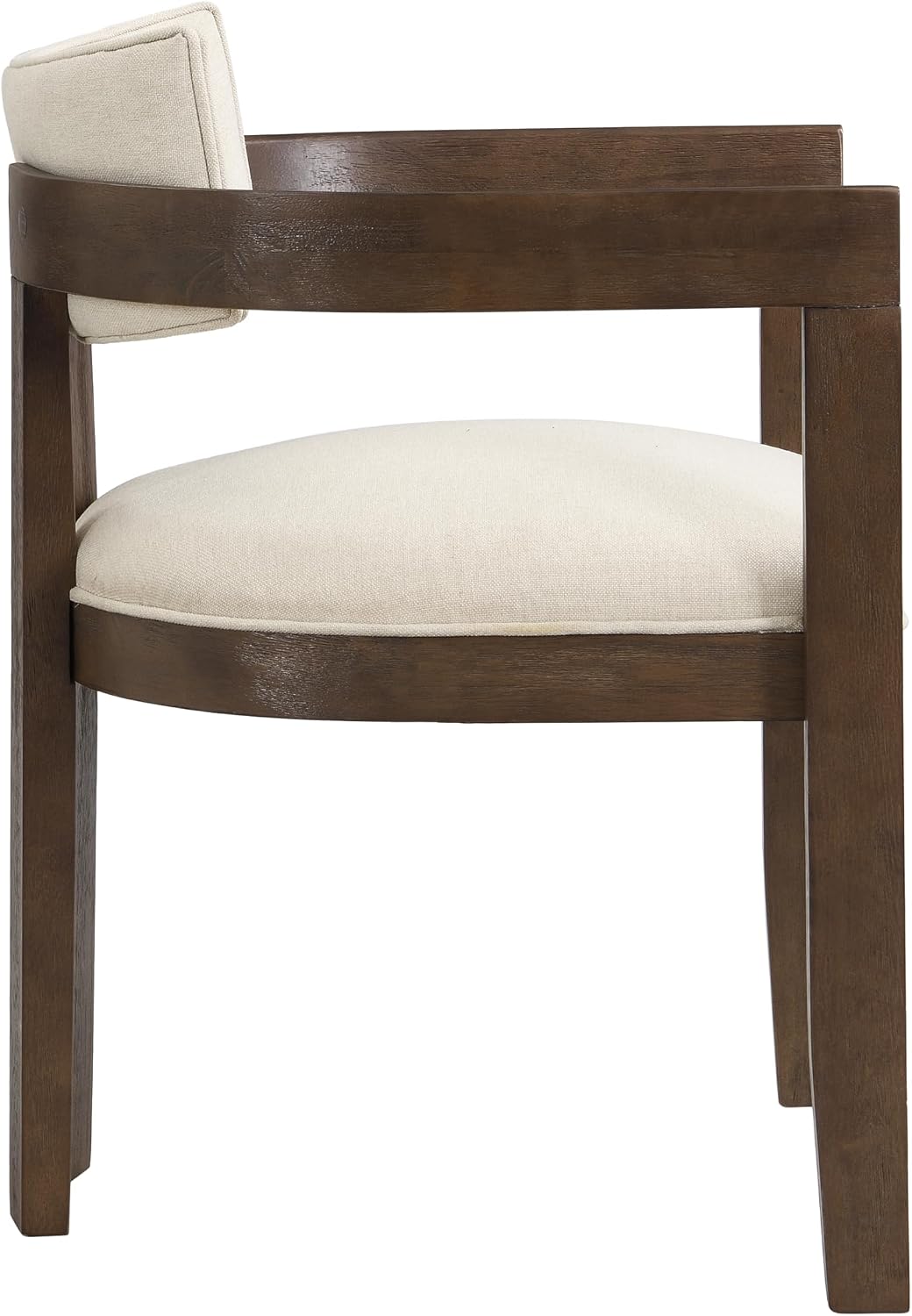 Christopher Knight Home Falcon Fabric Upholstered Dining Chairs Set of 2, Modern Wooden Dining Armchair, Curved Backrest Kitchen Side Chair, Living Room Accent Chair for Extra Seat, Walnut+Beige