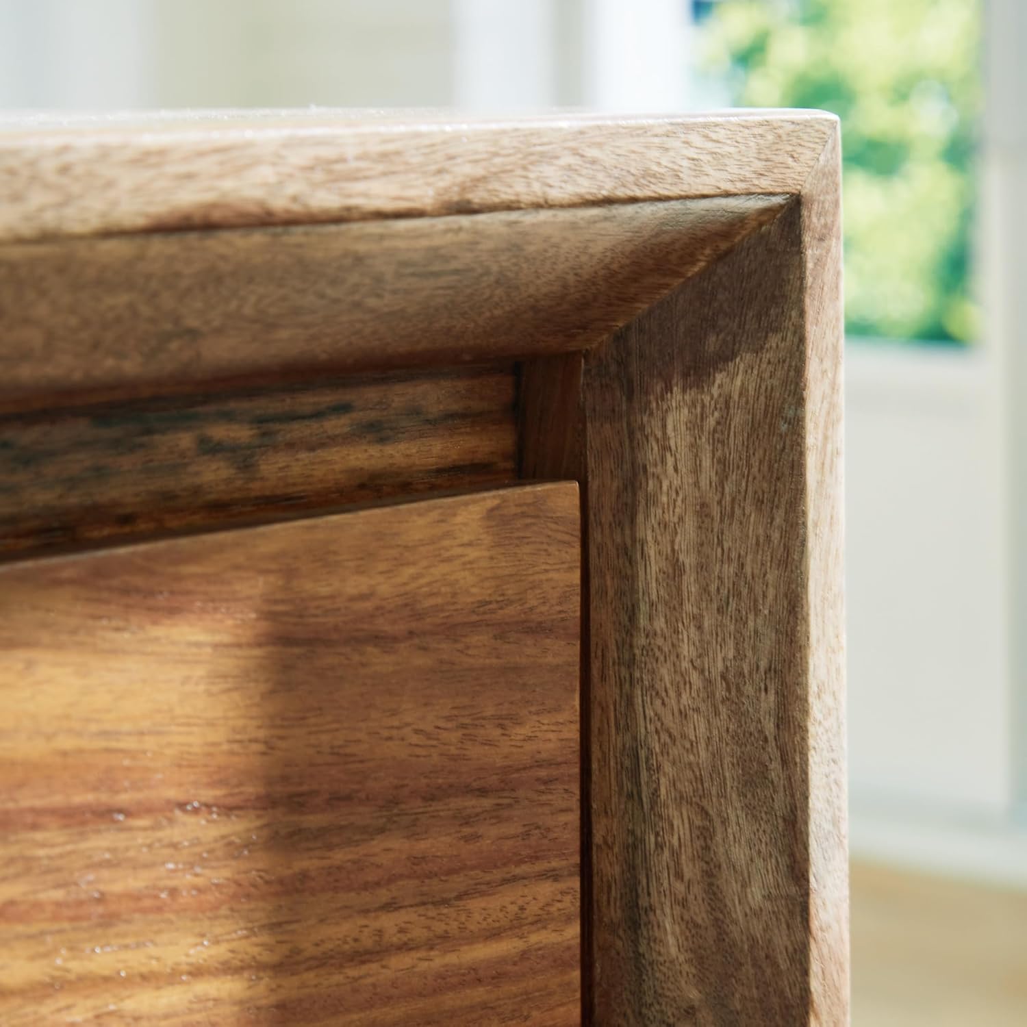 Signature Design by Ashley Dressonni Farmhouse 6-Drawer Dresser with Beveled Edge and Felt Lining, Light Brown