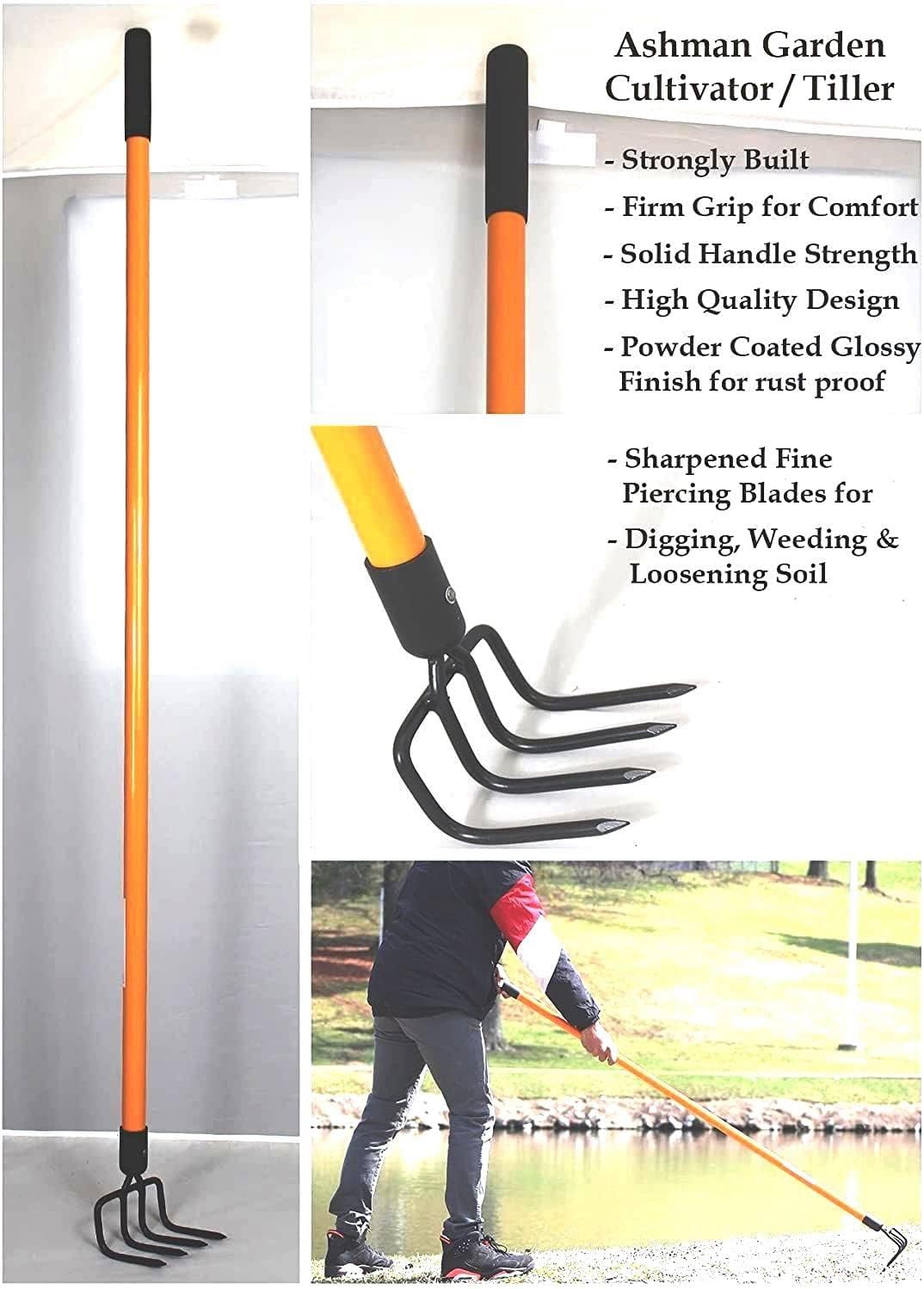Ashman Garden Cultivator (6 Pack)– Sturdy Hand Tiller/Cultivator – Heavy Duty Blade for Digging, Loosening Soil and Weeding – Rubber Grip Handle for a Strong Hold – Rust Resistant.