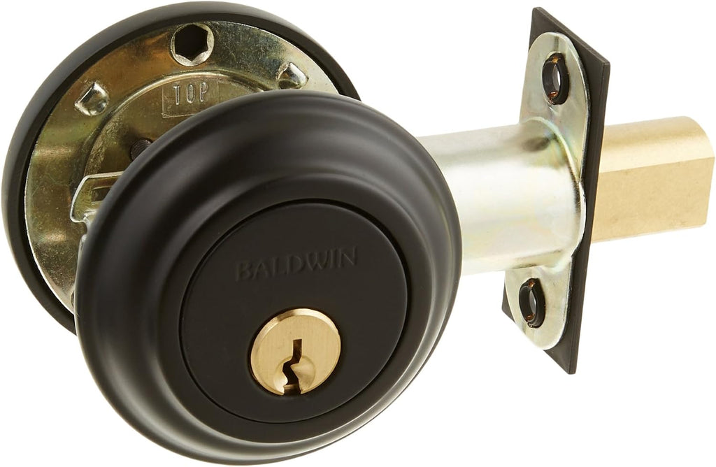 Baldwin 8231190 Images, Traditional Satin Black Keyed Entry Deadbolt