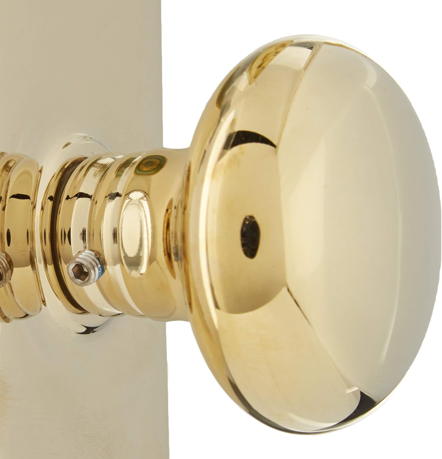 Providence Door Set With Round Brass Knobs Double Dummy In Polished Brass. Doorsets.